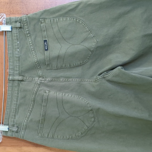 Rollas Olive Green AUSSIE High Waisted Sailor Style Jeans - Picture 10 of 10